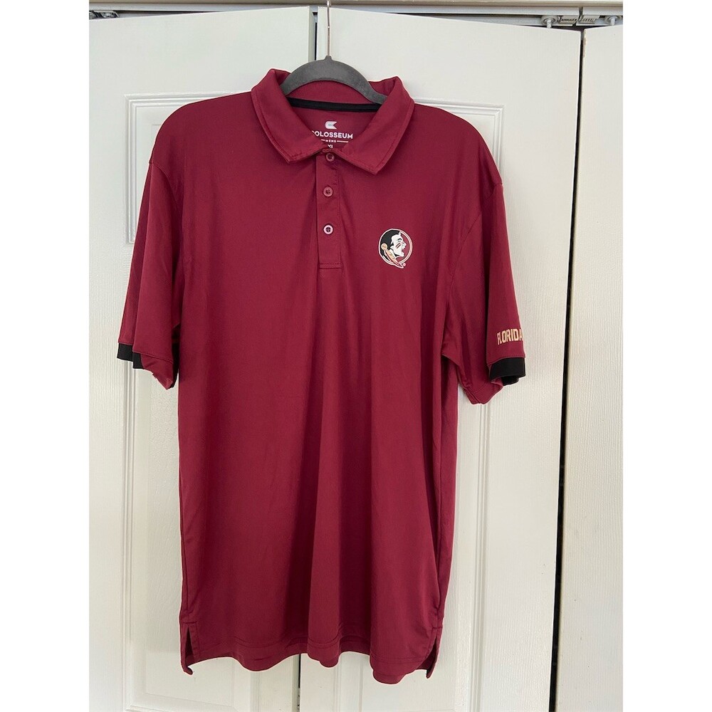 Colosseum Florida State Seminoles FSU Polo Shirt Men's XL Garnet Golf